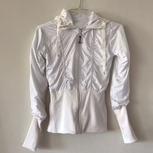 White Lululemon full zip scuba jacket